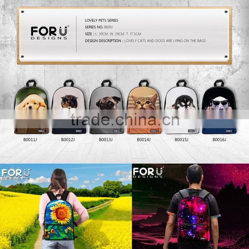 Promote unisex lovely dog backpack cotton backpack school backpack for students