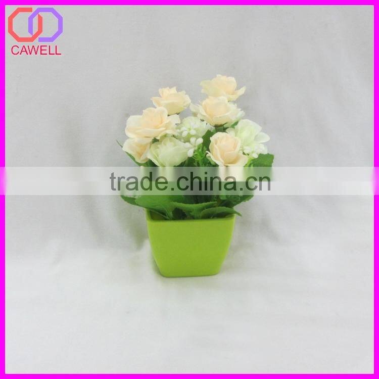 mini artificial plastic flower pot plant