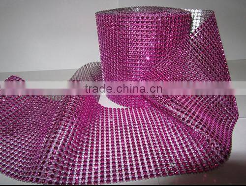 Wedding decorative 10yards acrylic diamond mesh wraps roll ,sparkle rhinestone ribbon