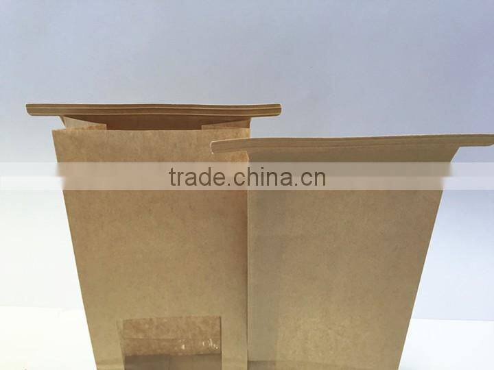 kraft Paper bread Bags with iron wire sealed /food packaging bag