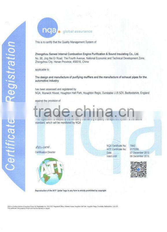 High quality exhaust muffler stainless steel for YUTONG parts