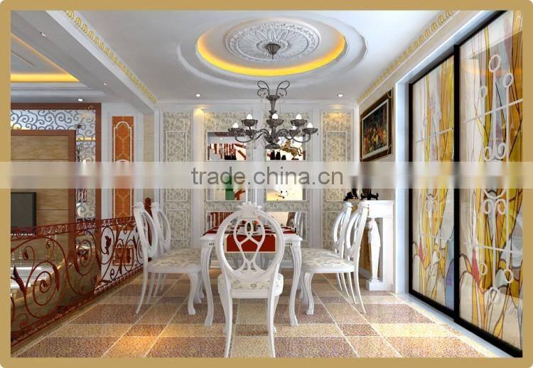 PU flat bottom lamp panel carved lamp panel Decorative ceiling lamp panel outline in gold Ceiling lamp panel pool