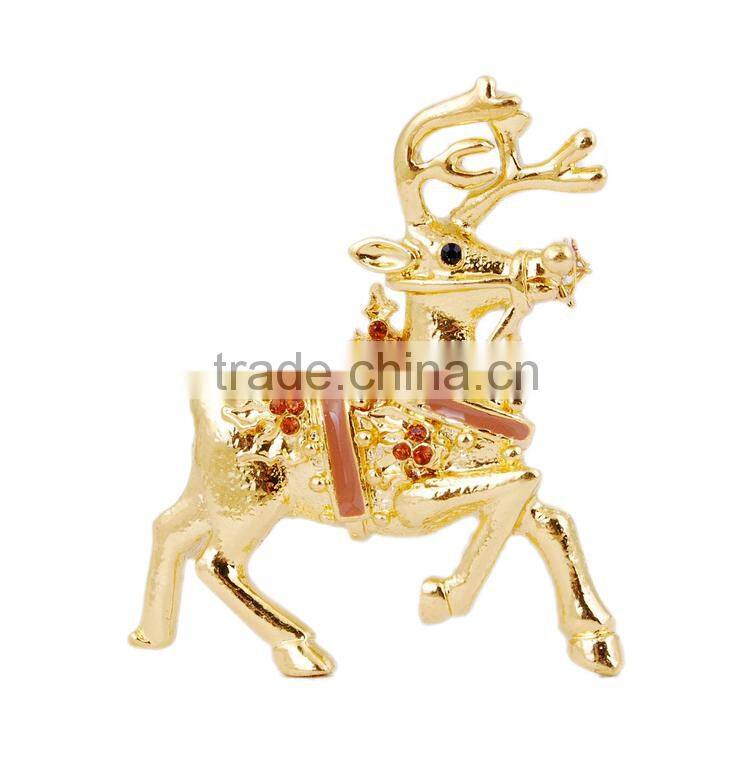 Colorful Fashion Christmas Deer Brooch Alloy rhinestone brooch Jewellery