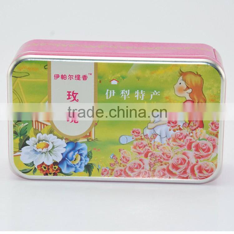 gold supplier direct rectangle colorful gift packaging tin box