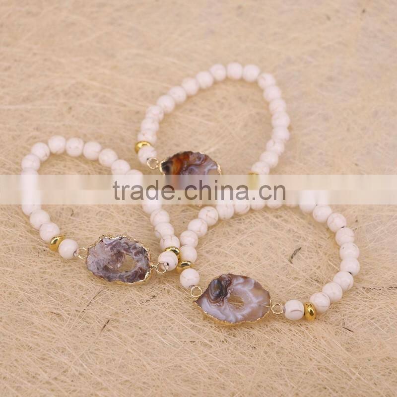 Natural Tiger Eye Bracelets, with Crystal Pave Freshwater Pearl Bracelet, Charm Beaded Gemstone Bracelet