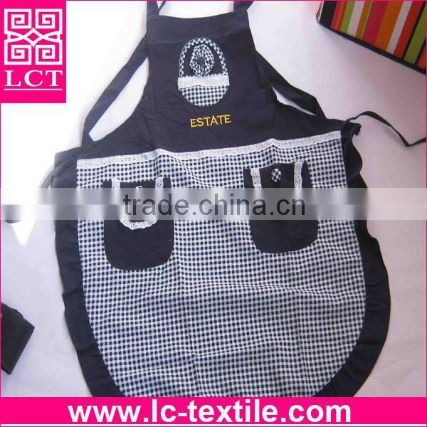 100% spun polyester fancy fuffle design french maid kitchen apron