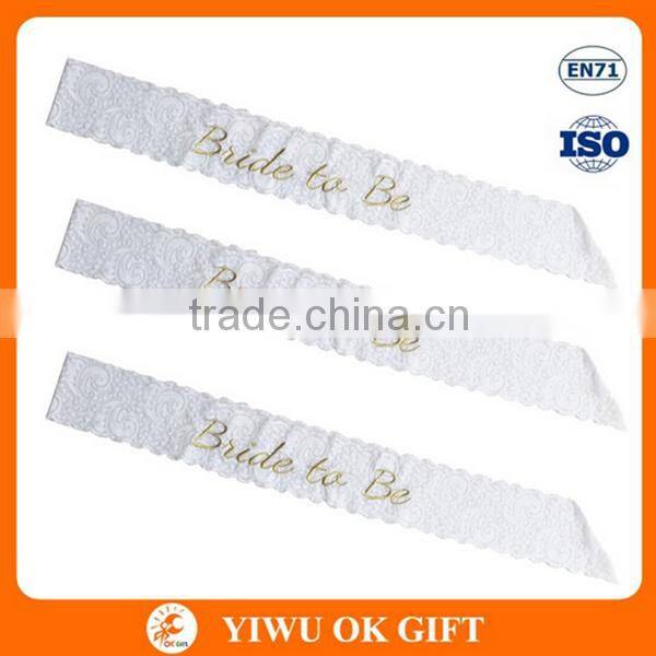 Wholesale Hen Party Supplies Bride To Be Lace Sash