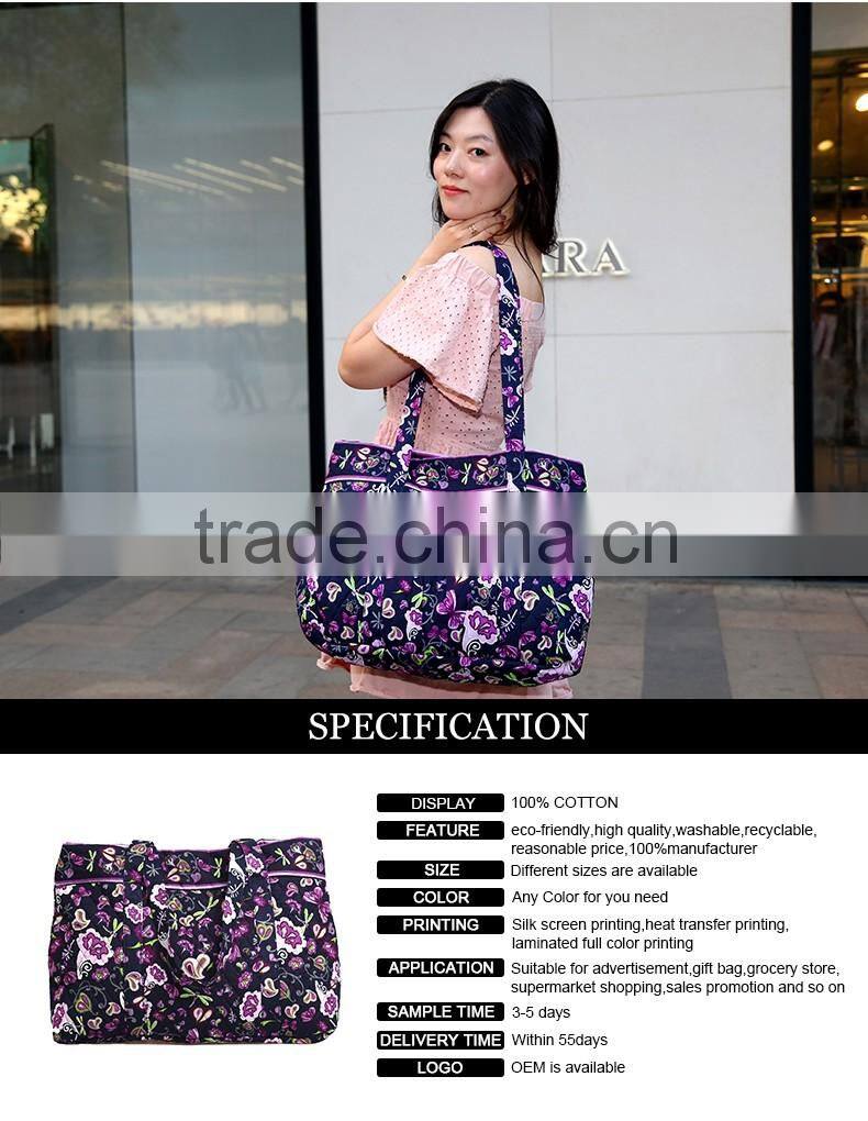 2016 Hot cotton quilted high quality fabric floral fashion fancy hipster designer ladies shoulder bag