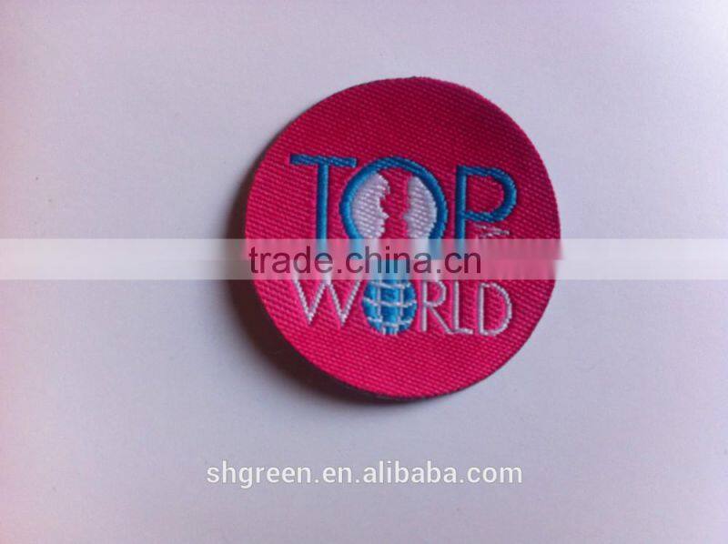 laser cut round taffeta woven labels for gloves