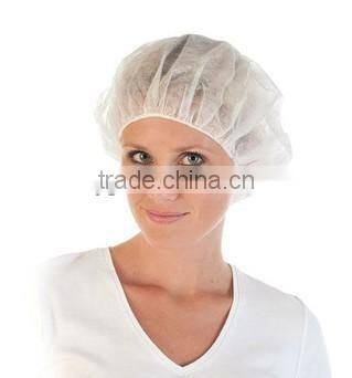 white non-woven disposable bouffant cap