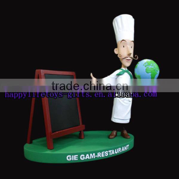 1/6 scale resin cartoon figure, chief figure, restaurant decor figure
