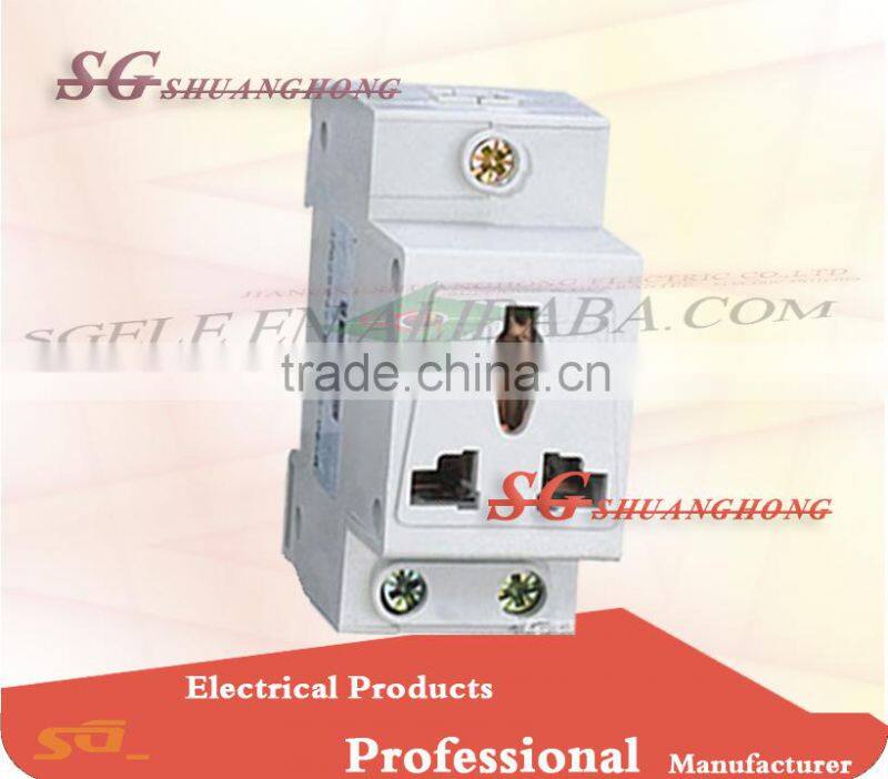 AC30 din rail mounted universal or multiple power modular socket 10/16amp