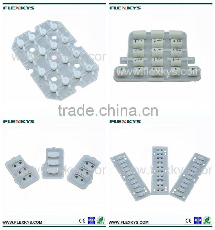 Custom damage preventing silicone rubber keypad