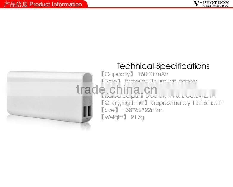 New and hot 2015 gift wholesale high capacity power bank 15600mah