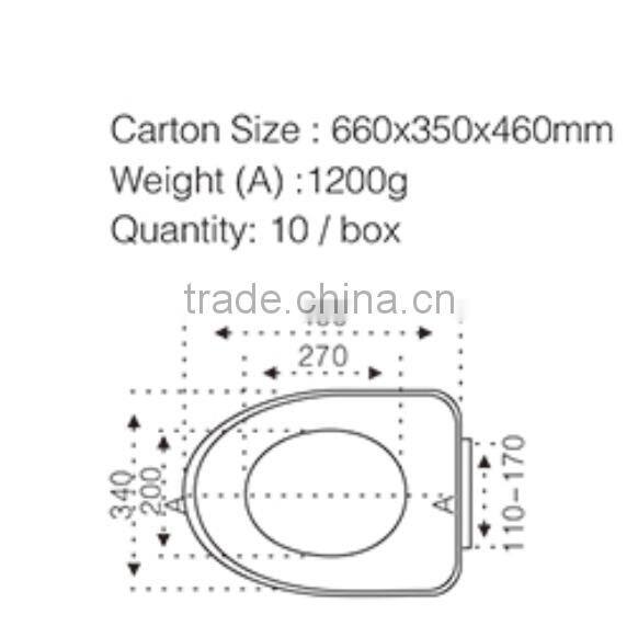 hydraulic bidet toilet seat with adjustable hinge FG82PP