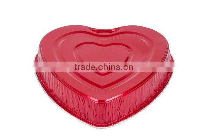 Valentine's Day Durable Packaging Heart Shaped Foil Bake Pan