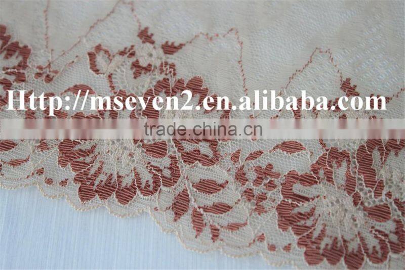 100% embroidery latest design in gold color fower elastic band lace frontal for dress