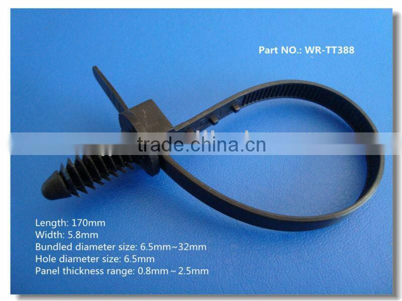 Pine tree rivet cable tie for automobile
