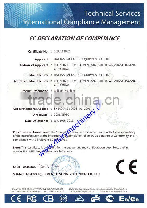 3 Buckets Milking Machine Price With Milking Vacuum Pump