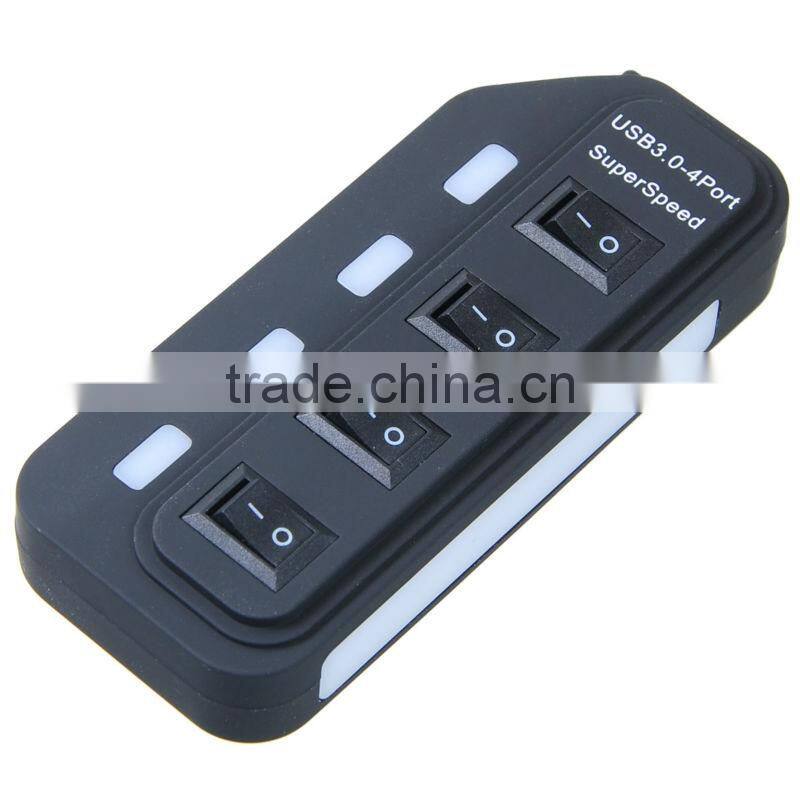 Super Speed 4-Port USB 3.0 Hub with Power Cable USB Type A to Micro 3.0 B Cable