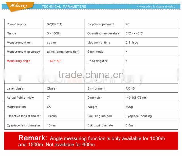 1000M Hunting Laser Range Finder Laser Distance Meter Mini Laser Distance Meter