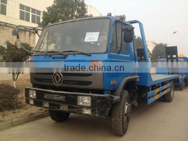 Dongfeng truck flat load bed 4*2 trucks for carrying excavator/bulldozer