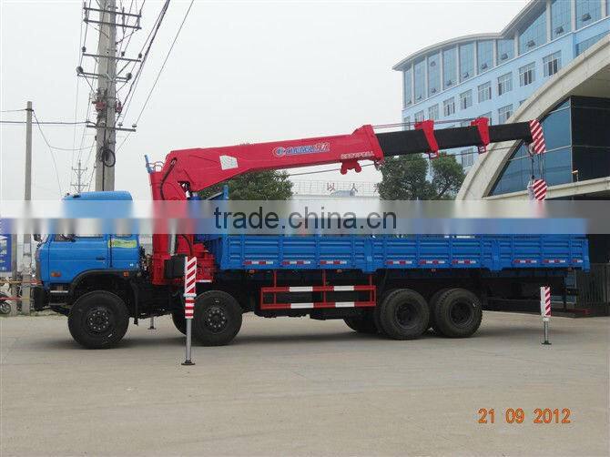 dongfeng 8x4 truck with crane,truck with loading crane,crane truck with flatbed