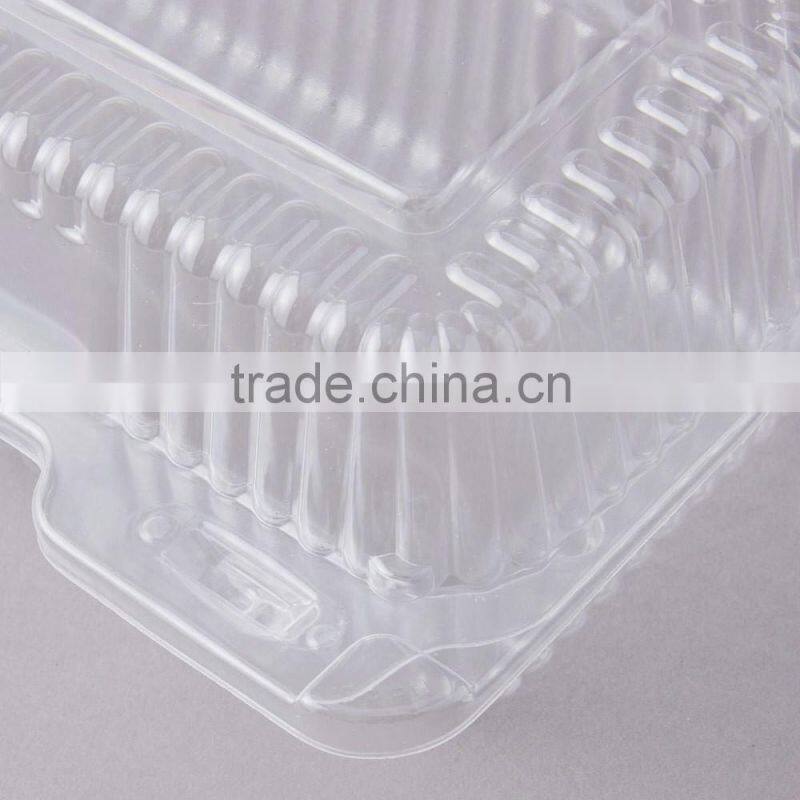 Durable Packaging Deep Clear Hinged Plastic Container, BOPS Clamshell Food Take Away Box for Cake, Hotdog