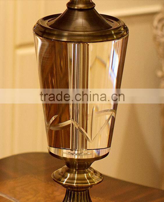 Romantic purple color lampshade K9 clear crystal table lamp