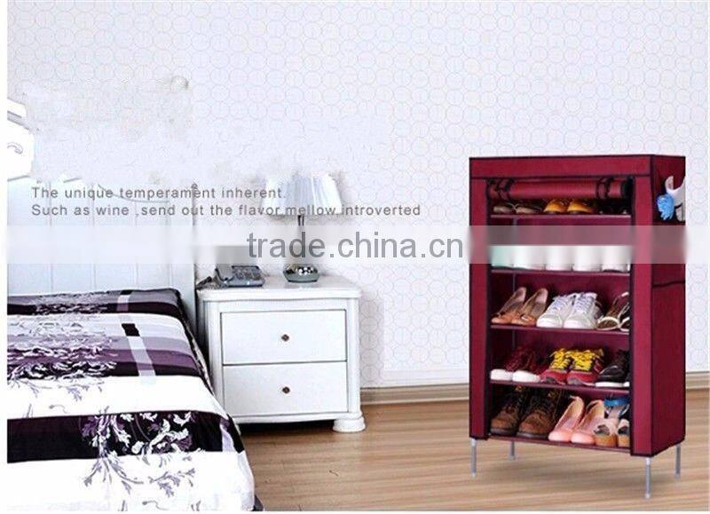 5 Tiers Shoe Rack 20 Pairs Non-woven Fabric Shoe Tower Organizer Cabinet