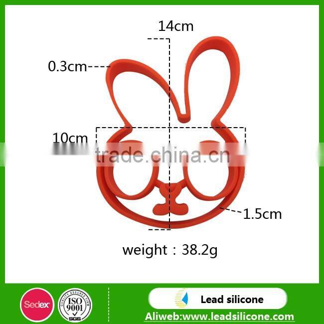 Kitchen Tool Lovely Rabbit Shape Silicone Fried Egg Ring , Silicone Fried Egg Mold