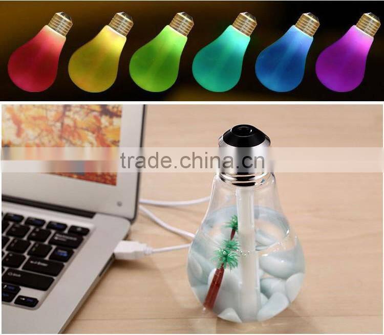 Aromatherapy Colorful luminous desktop micro landscape floret bottle humidifier