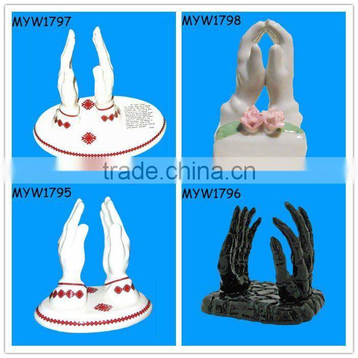 very unique hand shaped prayer restaurant ceramic paper porcelain napkin holder