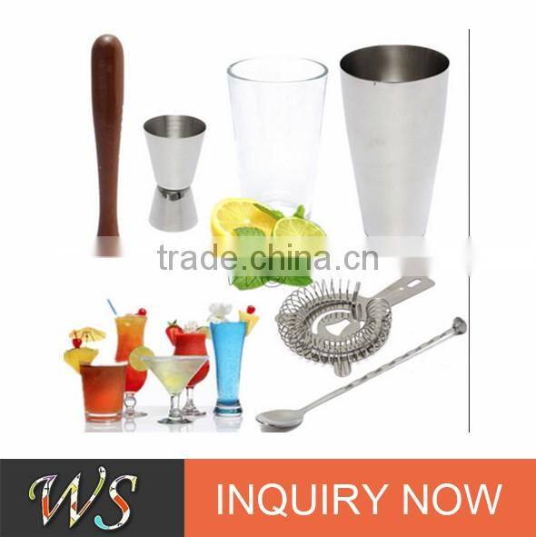 2017 famous high quality and popular cocktail shaker bartender set
