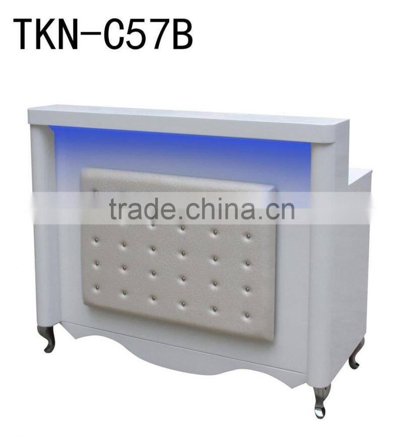 Pain Nail salon reception desk Painted finished acetone proof office table design receptionist table TKN-C57B