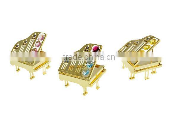 Gold Plated Decorative Crystal Piano for girlfriend's gifts