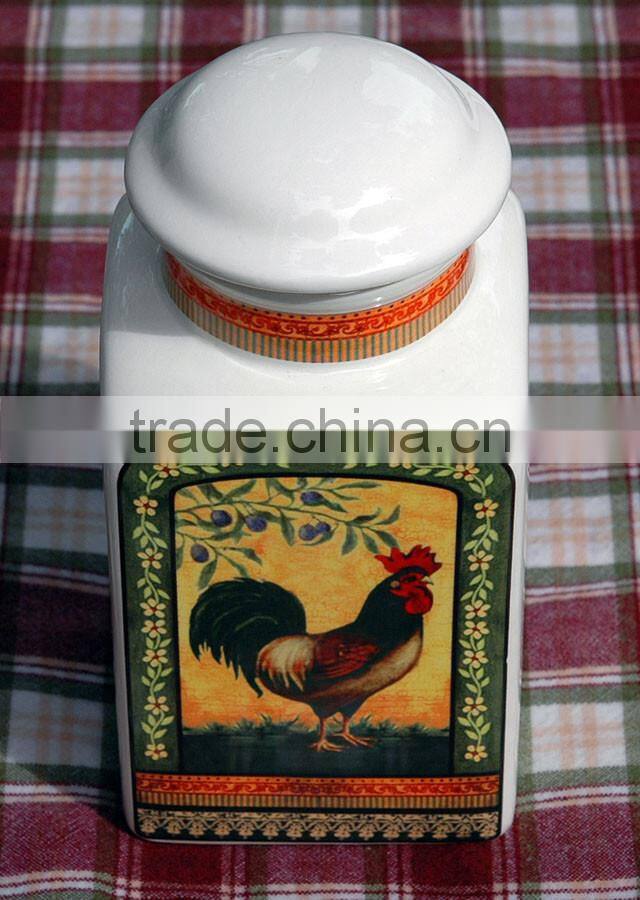 canister, ceramic canister, canister with iron seal