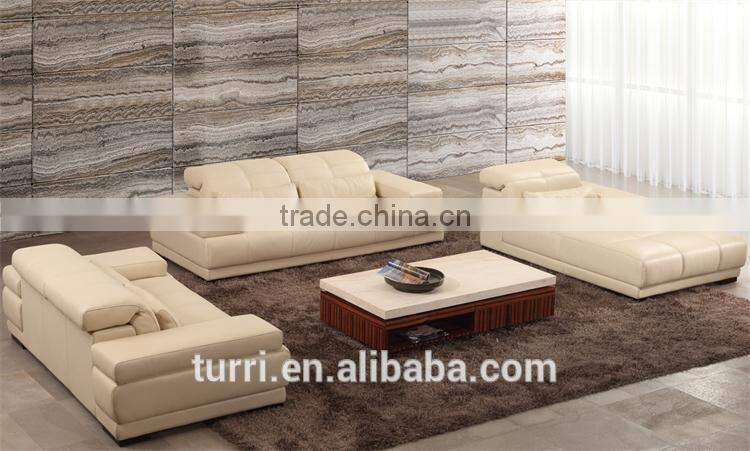 Foshan factory geniune italian leather leisure living room sofa