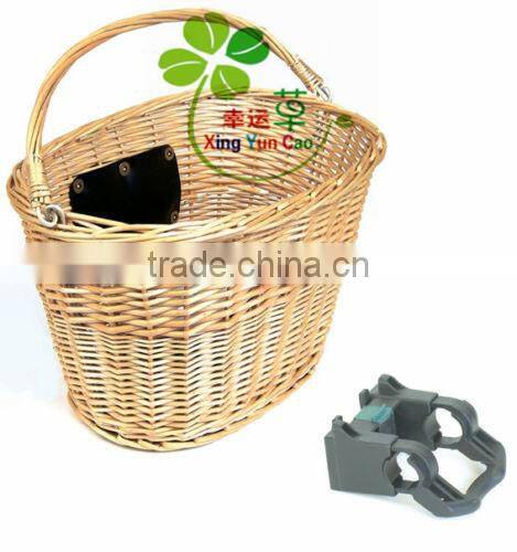 half-round willow wicker Pet bicycle basket