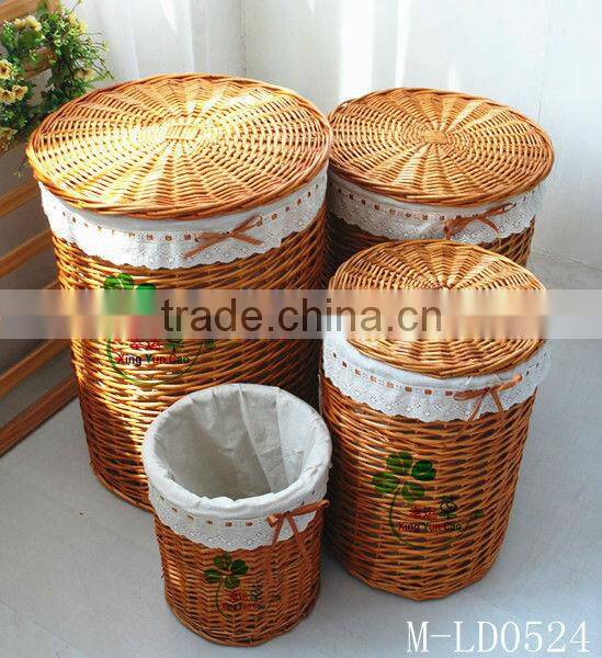 wicker laundry basket & wicker big size storage basket for hotel