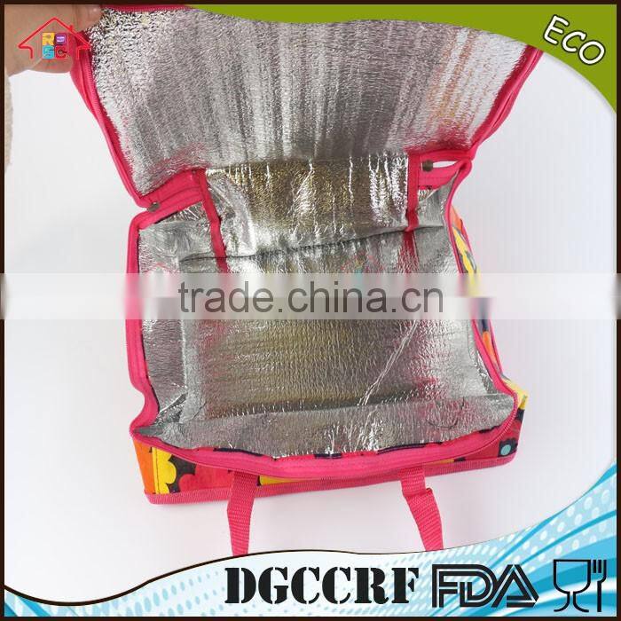 NBRSC SGS Certification Square Folding Insulated Lunch Bag with Zip Closure