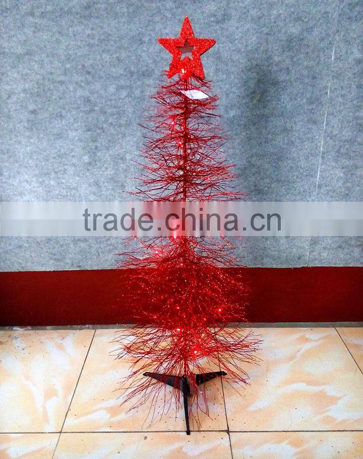 Glitter pine needle artificial christmas tree With Ornaments