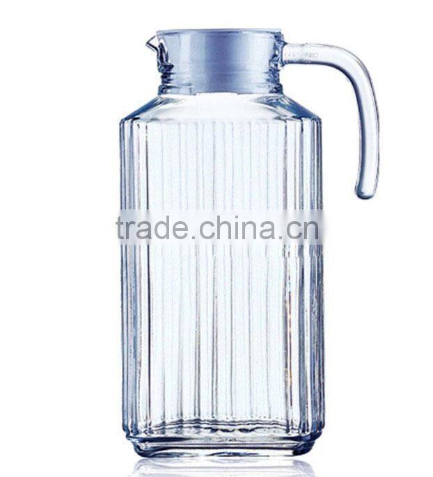 classic Glass water jug 1500ml color printing glass jug and 6pcs 250ml cup set