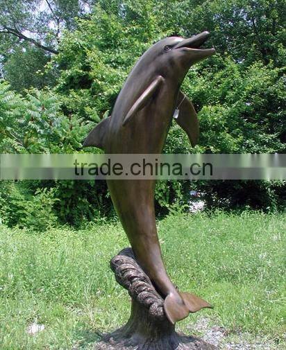 Garden Decoration Metal Statue Life Size Bronze Dolphin Statue Fountain for Hot Sale