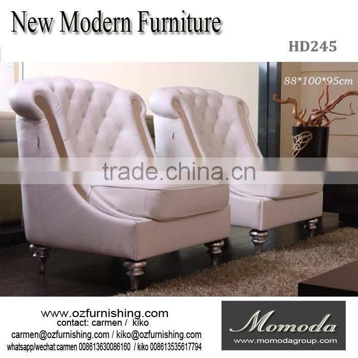 HD190 Hot Sale Large piece elegant single seat leather sofa
