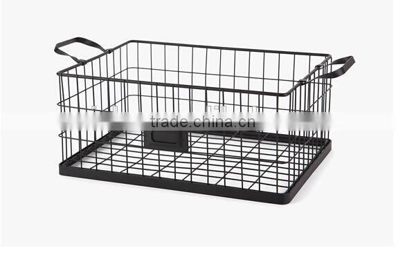 Handmade metal wire mesh fruit book pen flower storage basket