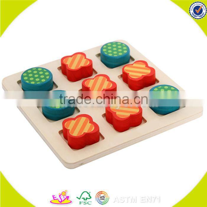 Wholesale toddler funny wooden stacking triangle blocks toy colorful stacking triangle blocks game W13E002