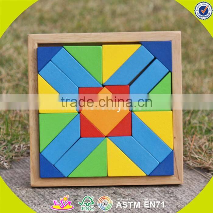 Wholesale colorful wooden blocks toy top quality building wooden blocks toy for kids W13A014