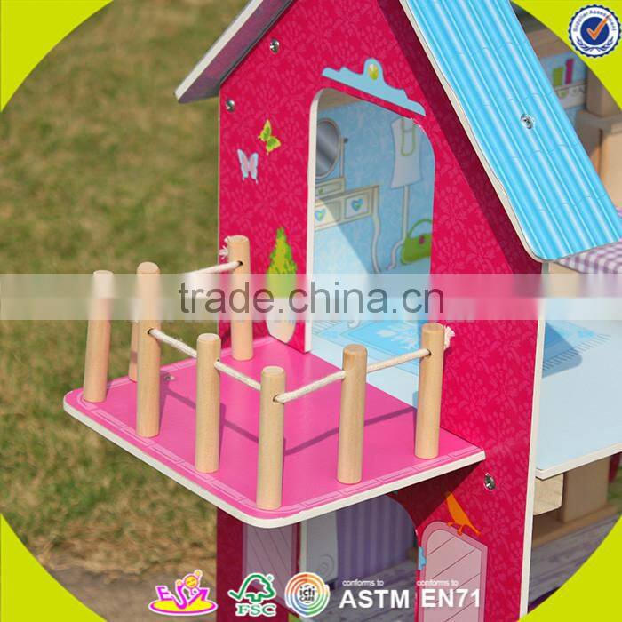 wholesale wooden dollhouse toy for children, lovely wooden dollhouse toy, popular wooden dollhouse toy for kids W06A104