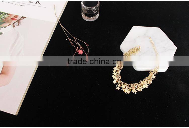 layered gold tiny stars charms bracelet gold stars chain bracelet